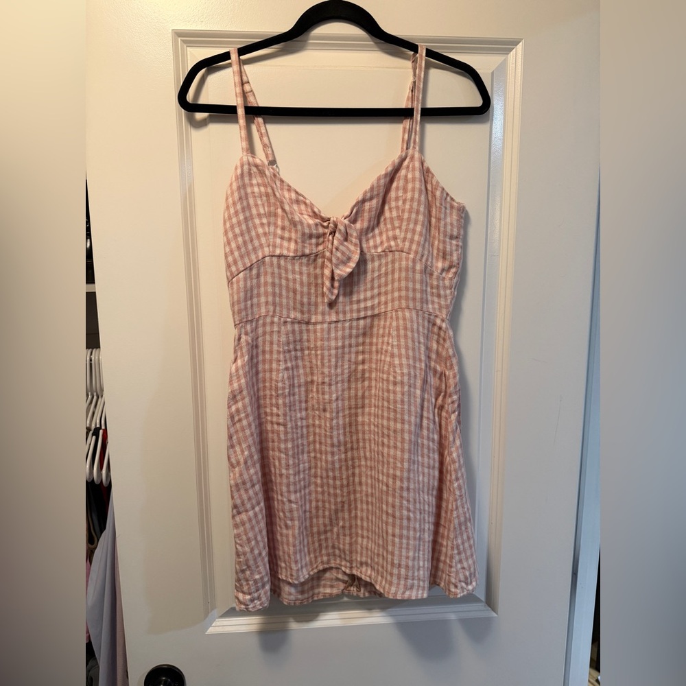 Reformation Light Pink Gingham Dress size 6